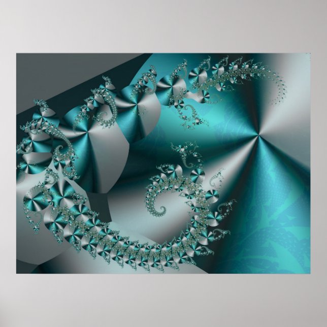 Fractal Gnistra 2 Abstrakt Geometric Poster (Framsidan)