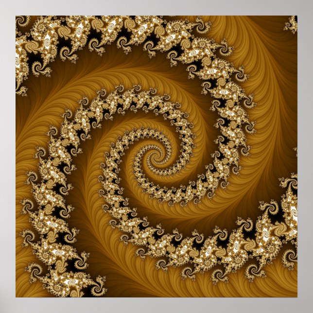 Fractal Golden Dubbla Spiral Poster (Framsidan)