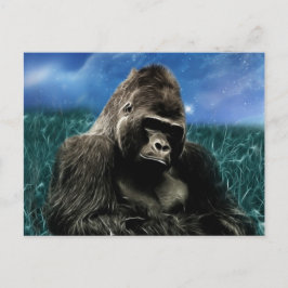 Fractal Gorilla i ängen Vykort