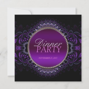 Fractal Goth Tapestry Dinner Party-inbjudan Inbjudningar
