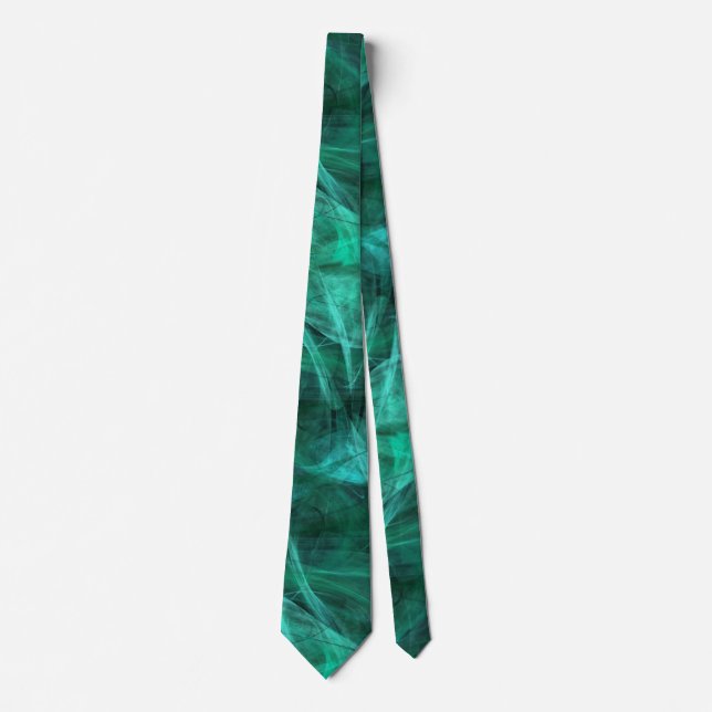 Fractal Grönt Swirls Abstrakt Manar Neck Tie Slips (Framsida)