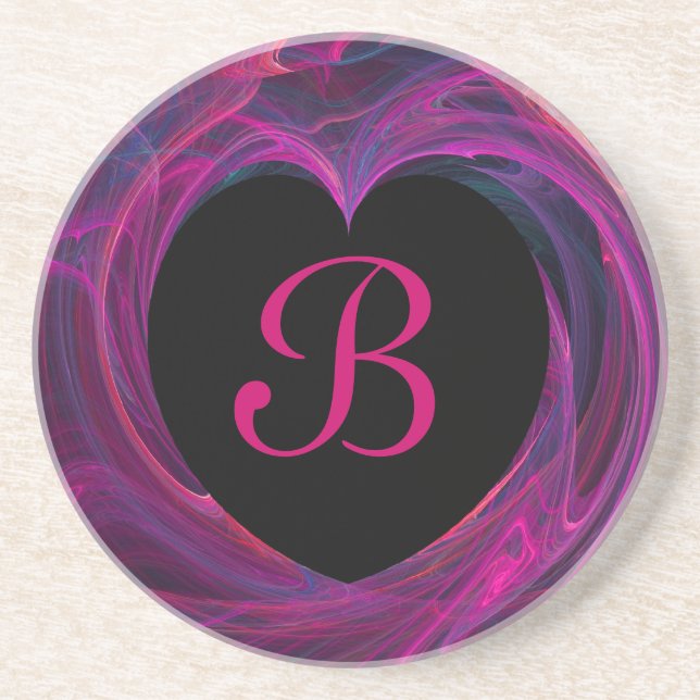Fractal Heart Series-3 - Blk & Rosa underlägg Sandsten (Framsidan)