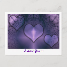 Fractal Hearts Lila Inmate Postcard Vykort