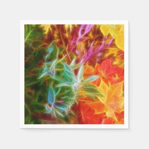 Fractal Höst löv Rainbow Pappersservett