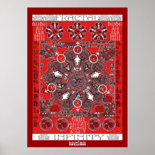 "FRACTAL INFINITY" MANDALA GICLEE-SKRIV UT POSTER