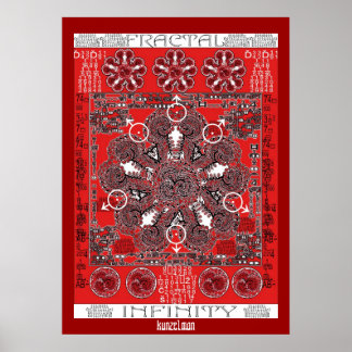 "FRACTAL INFINITY" MANDALA GICLEE-SKRIV UT POSTER