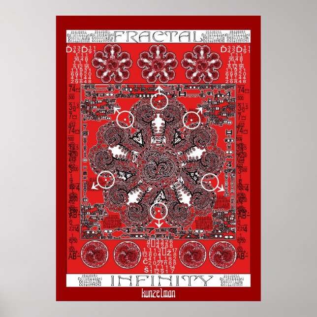 "FRACTAL INFINITY" MANDALA GICLEE-SKRIV UT POSTER (Framsidan)