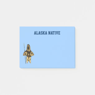 Fractal Inuit Hunter - Alaska Native Post-it Block