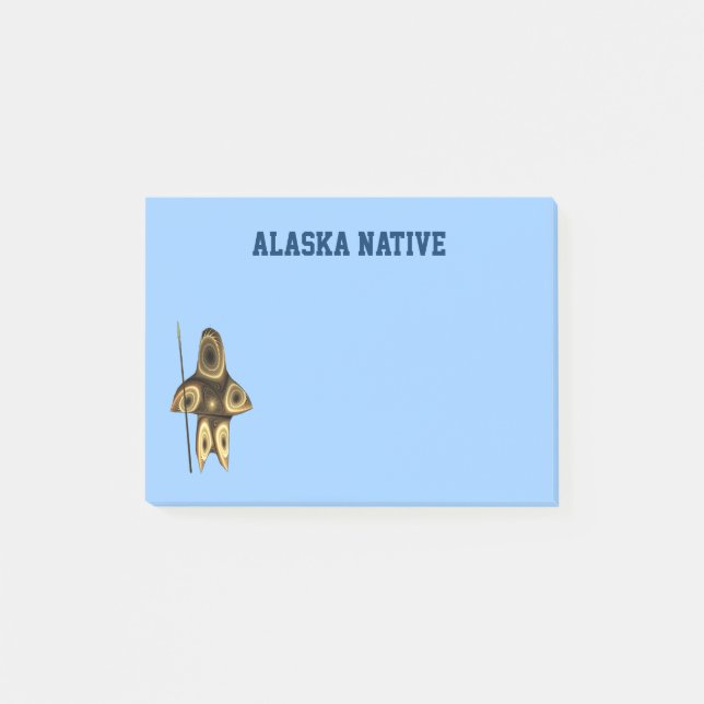 Fractal Inuit Hunter - Alaska Native Post-it Block (Framsida)