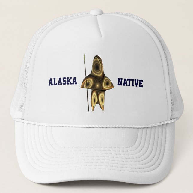 Fractal Inuit Hunter - Alaska Native Truckerkeps (Framsida)