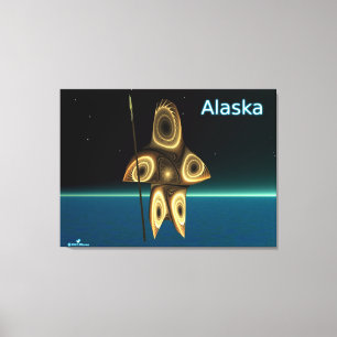 Fractal Inuit Hunter Canvastryck