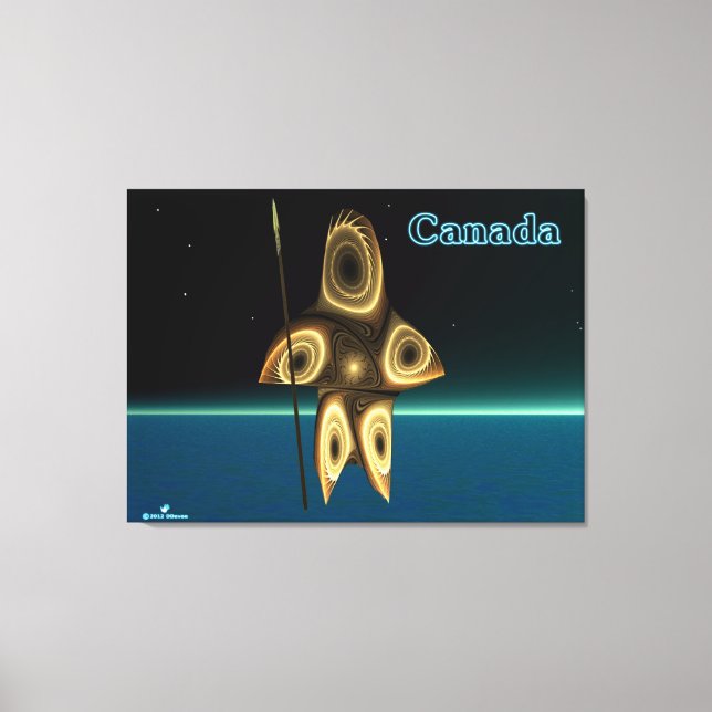 Fractal Inuit Hunter Canvastryck (Framsida)