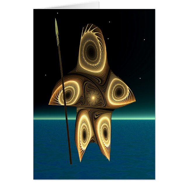 Fractal Inuit Hunter Hälsningskort (Framsidan)