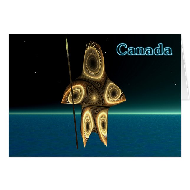 Fractal Inuit Hunter Hälsningskort (Framsidan Horizontal)