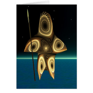 Fractal Inuit Hunter Hälsningskort