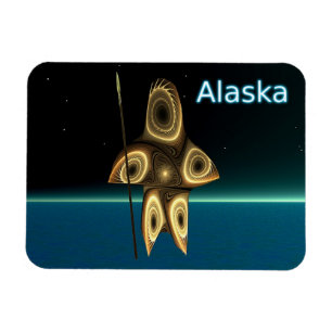 Fractal Inuit Hunter Magnet