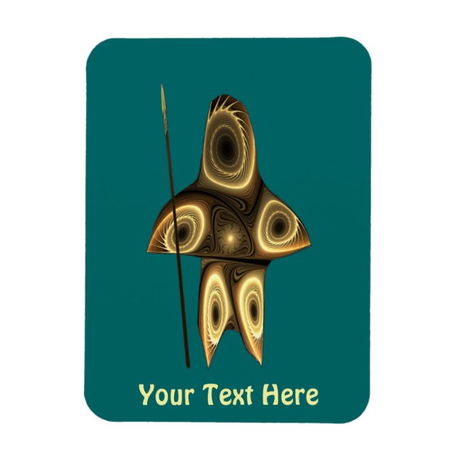 Fractal Inuit Hunter Magnet (Vertikal)