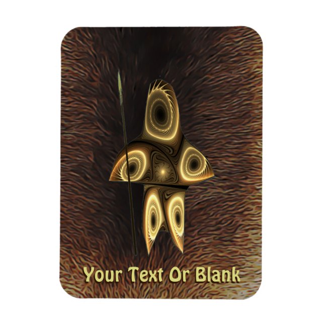 Fractal Inuit Hunter Magnet (Vertikal)