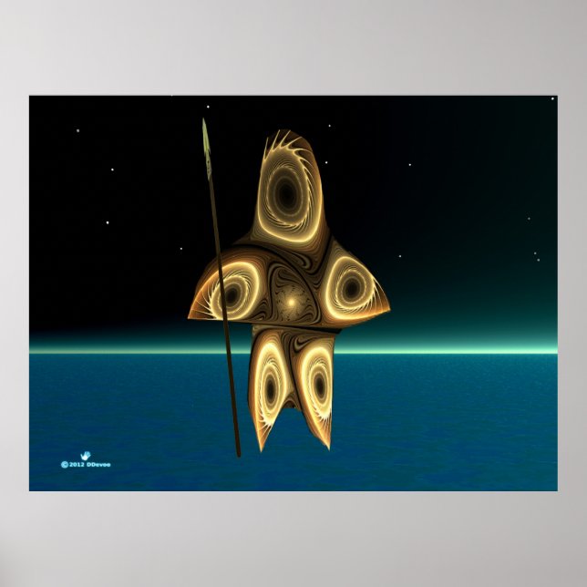 Fractal Inuit Hunter Poster (Framsidan)