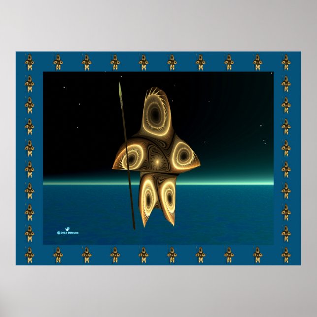 Fractal Inuit Hunter Poster (Framsidan)