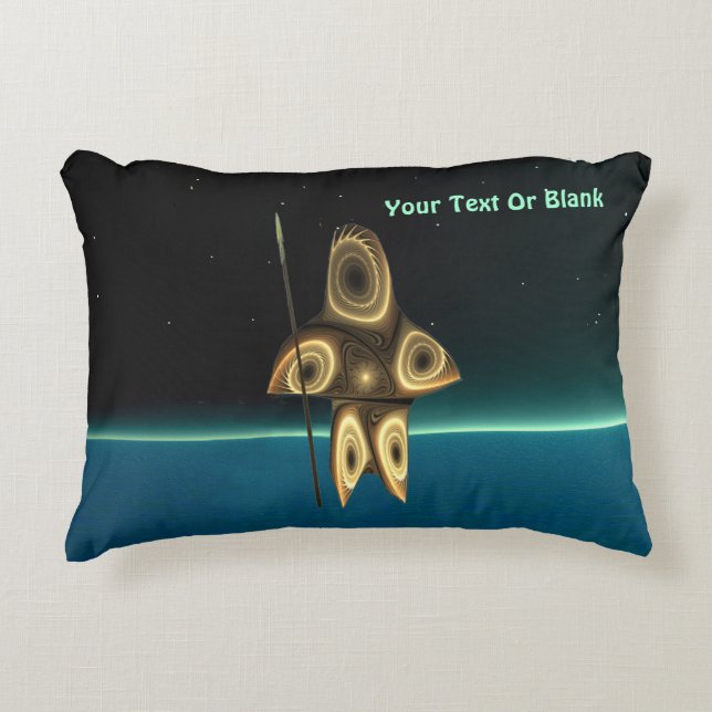 Fractal Inuit Hunter Prydnadskudde (Framsidan)