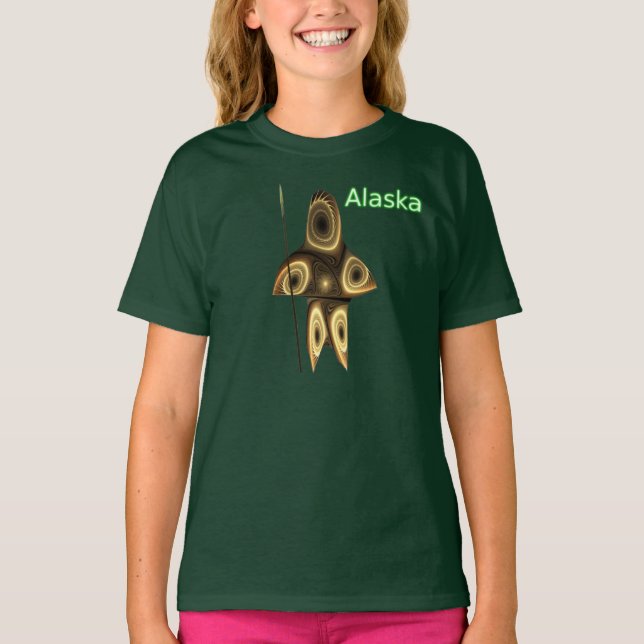 Fractal Inuit Hunter T Shirt (Framsida)