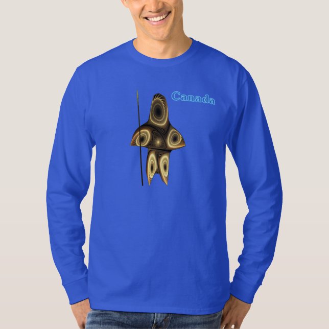 Fractal Inuit Hunter Tee Shirt (Framsida)
