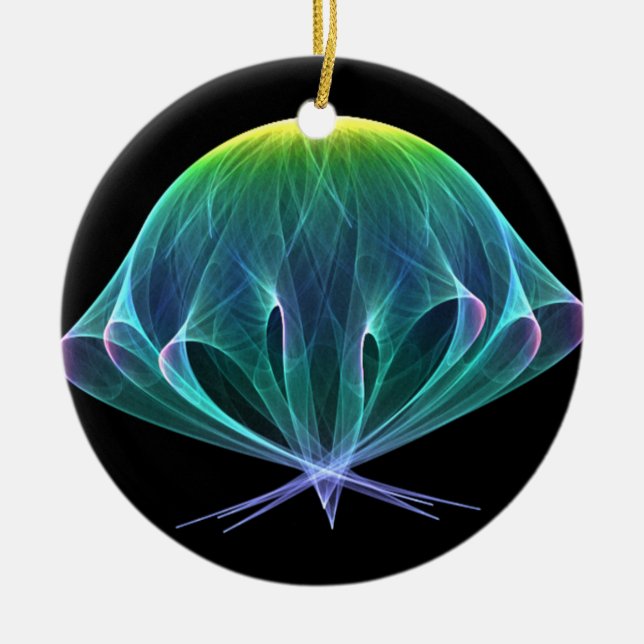 Fractal Jellyfish Julgransprydnad Keramik (Framsidan)