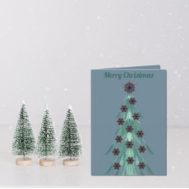 Fractal Julgran Snöflingor och Star Blue Helgkort
