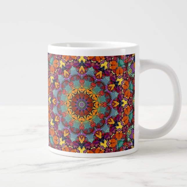 Fractal Kaleidoscope Mandala Pattern-64351 Jumbo Mugg (Höger)