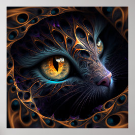 Fractal katt poster