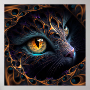Fractal katt poster