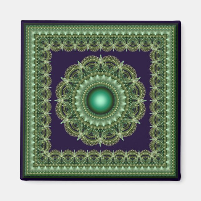Fractal klarkaleidoskopisk ornamentmagnet magnet (Framsidan)