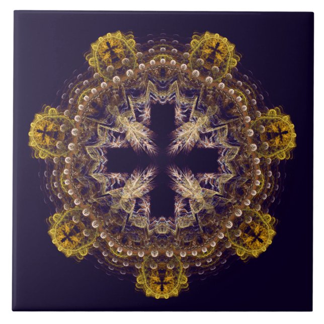 Fractal kor mandala kakelplatta (Framsidan)