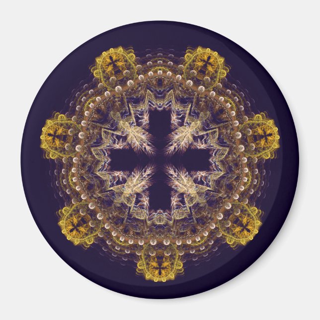 Fractal kor mandala magnet (Framsidan)