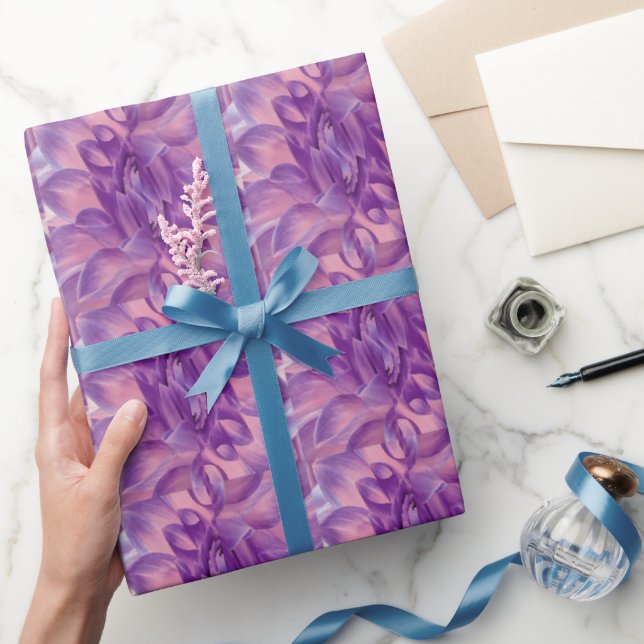 Fractal Lila Daisy Presentpapper (Gifting)