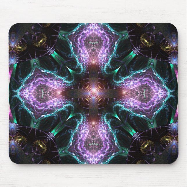 Fractal Lila Kor Mousepad Musmatta (Framsidan)