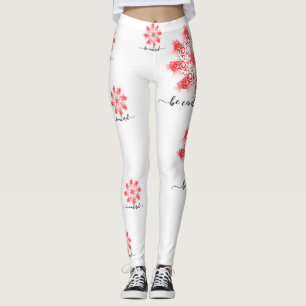 Fractal linjedocka för röda mandala med centrum leggings