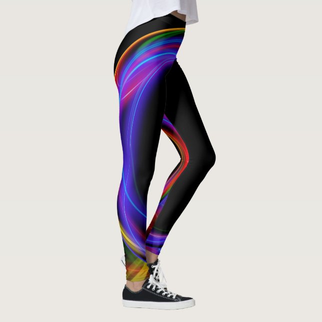 Fractal Ljus Abstrakt Leggings (Höger)