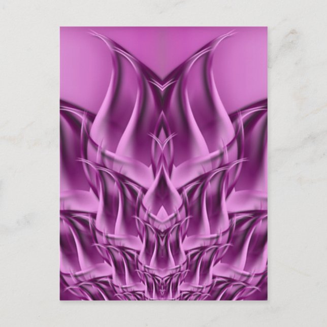 Fractal Lotus Flower Abstrakt Vykort (Framsida)