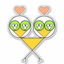 Fractal Lovebird Anpassningsbar-cut Vinyl Sticker