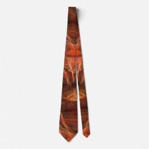 Fractal Mahogany Bronze Swirls Abstrakt Neck Tie Slips
