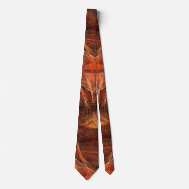 Fractal Mahogany Bronze Swirls Abstrakt Neck Tie Slips (Framsida)