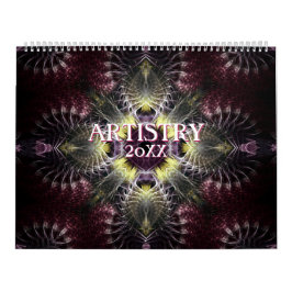 Fractal Mandala Artistry 12 månaders väggkalender Kalender