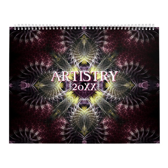 Fractal Mandala Artistry 12 månaders väggkalender Kalender (Omslag)