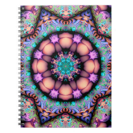 Fractal Mandala Blommigt Psychedelic Anteckningsbok