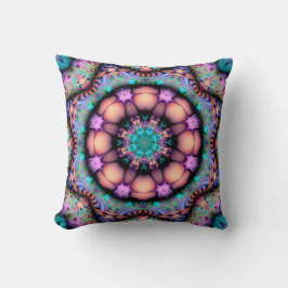 Fractal Mandala Blommigt Psychedelic Art Kudde