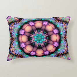 Fractal Mandala Blommigt Psychedelic Art Pillow Prydnadskudde