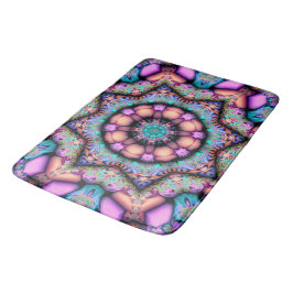 Fractal Mandala Blommigt Psychedelic Badrumsmatta