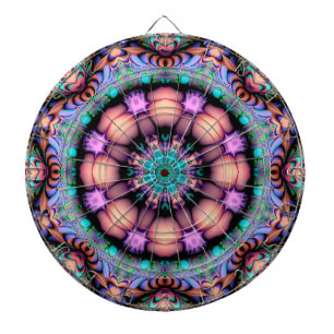 Fractal Mandala Blommigt Psychedelic Darttavla